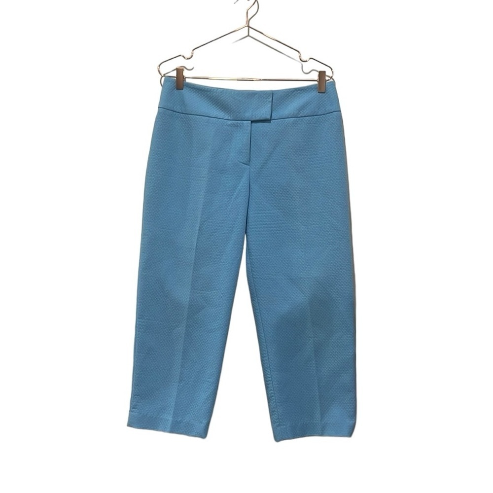 J. McLaughlin light blue cropped waffle, pattern pants. Size 12.